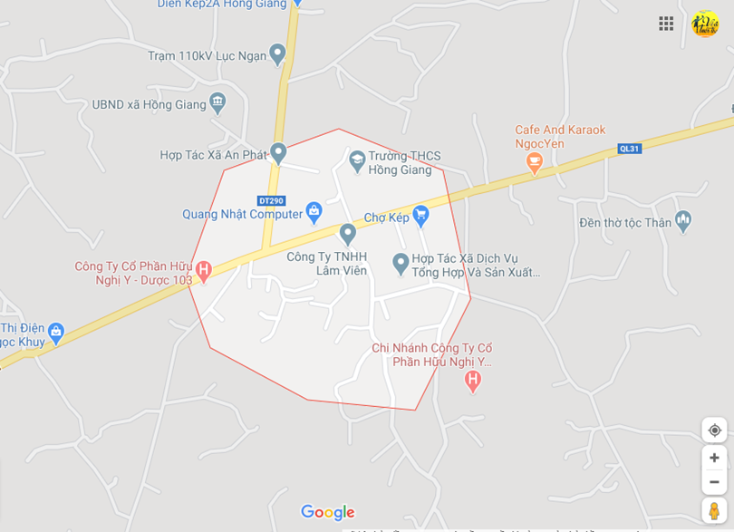 Hình ảnh vị trí địa lý tại Hồng giang, Lục ngạn, Bắc giang