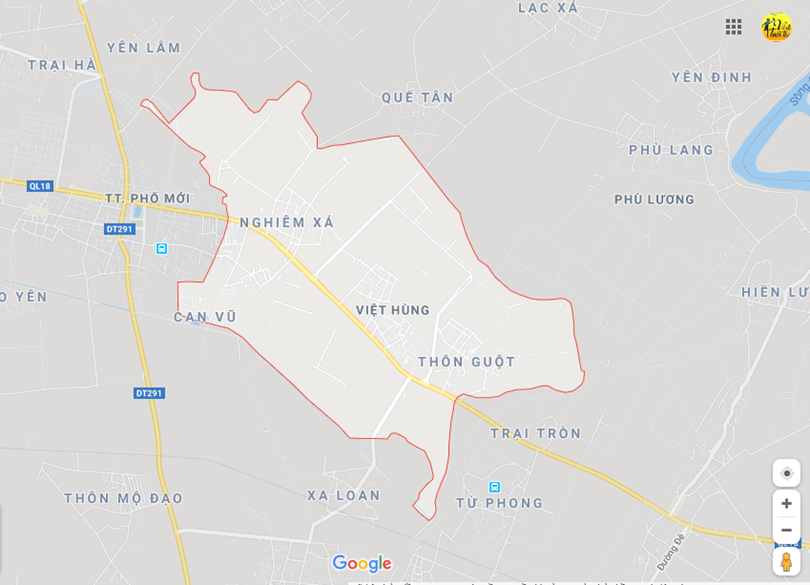 Hình ảnh vị trí địa lý tại Việt hùng, Quế võ, Bắc ninh