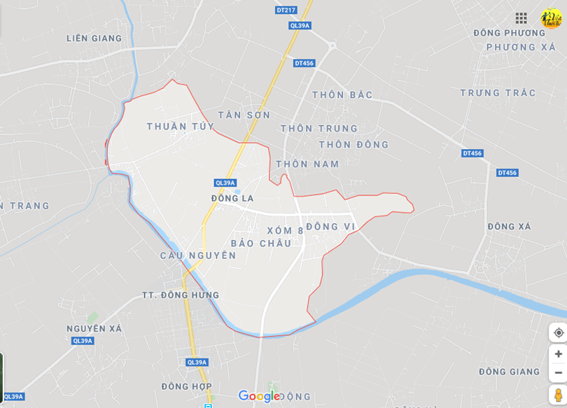 Hình ảnh vị trí địa lý tại Đông la, Đông hưng, Thái bình