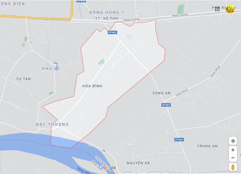 Hình ảnh vị trí địa lý tại Hòa bình, Vũ thư, Thái bình