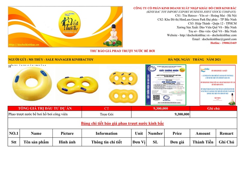 Báo giá phao trượt nước bể bơi