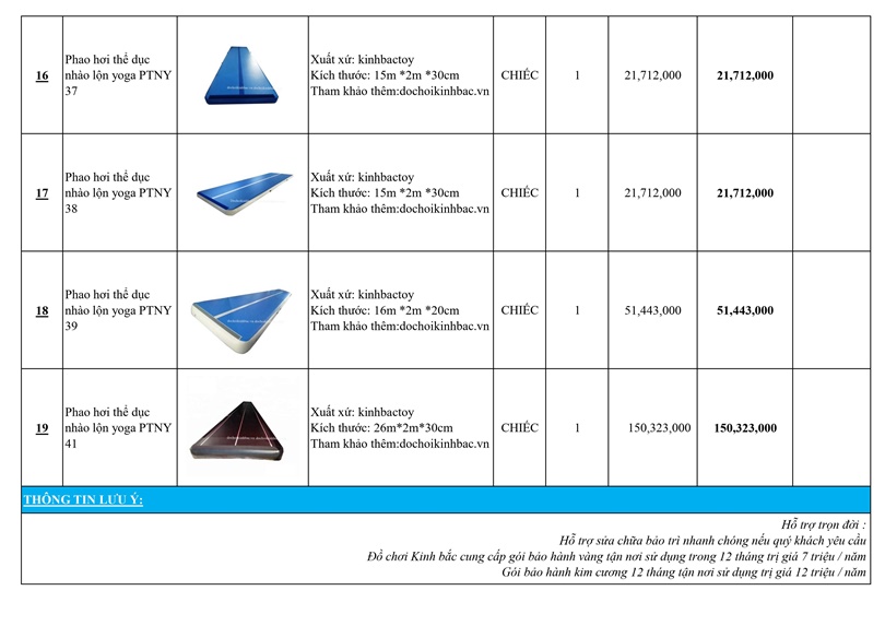 Báo giá phao hơi thể thao, yoga