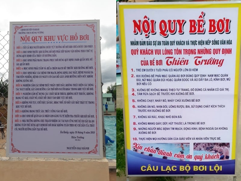 hình ảnh nội quy bể bơi