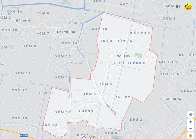 Ảnh vị trí địa lý tại Hải bắc, Hải hậu, Nam định