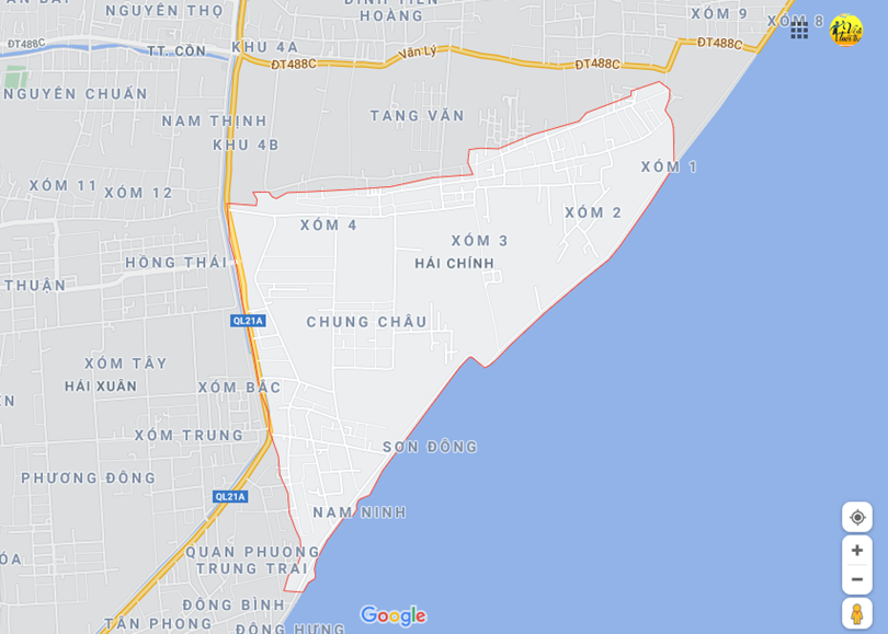 Ảnh vị trí địa lý tại Hải chính, Hải hậu, Nam định