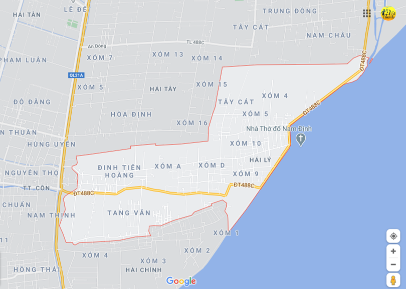 Ảnh vị trí địa lý tại Hải lý, Hải hậu, Nam định