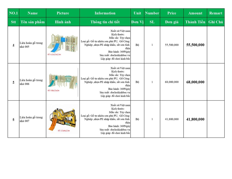 BÁO GIÁ LIÊN HOÀN CẦU TRƯỢT GỖ TRONG NHÀ