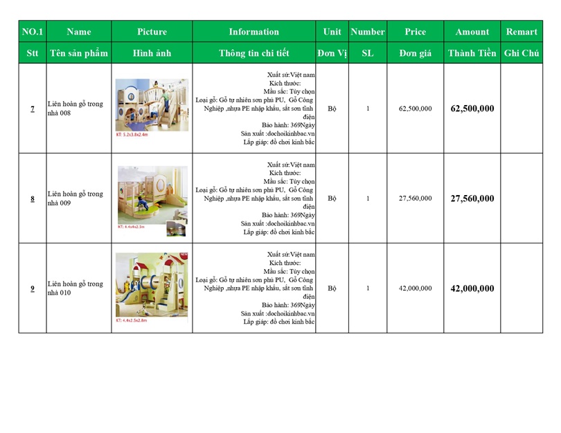 BÁO GIÁ LIÊN HOÀN CẦU TRƯỢT GỖ TRONG NHÀ