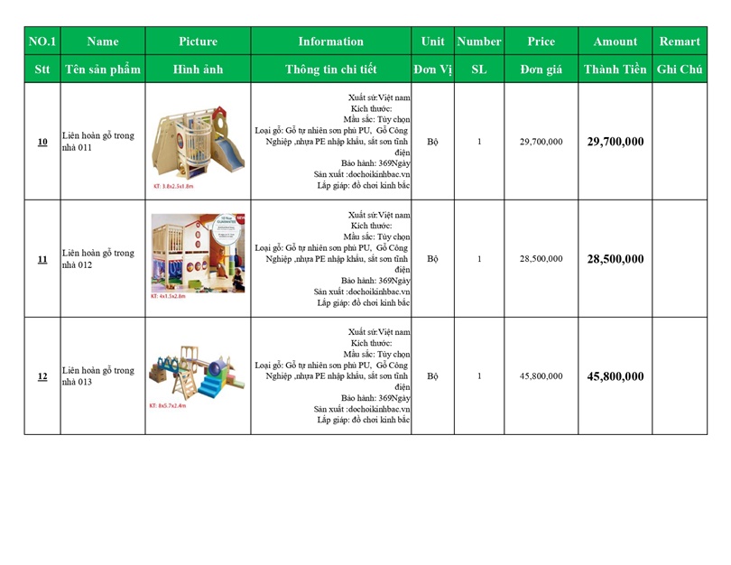 BÁO GIÁ LIÊN HOÀN CẦU TRƯỢT GỖ TRONG NHÀ