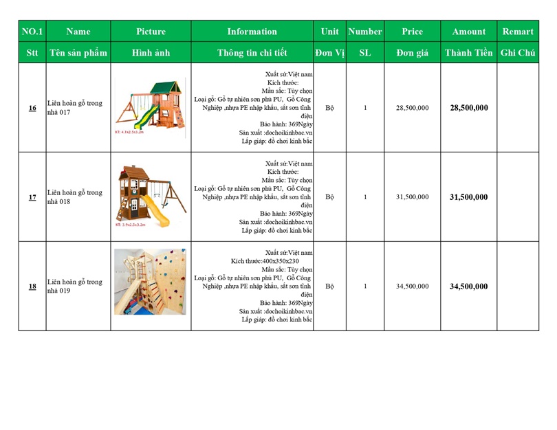 BÁO GIÁ LIÊN HOÀN CẦU TRƯỢT GỖ TRONG NHÀ