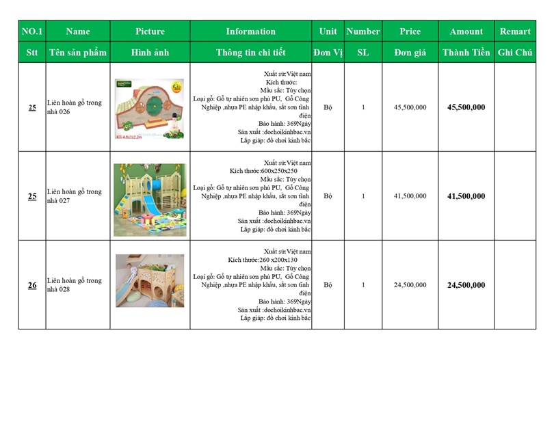 BÁO GIÁ LIÊN HOÀN CẦU TRƯỢT GỖ TRONG NHÀ