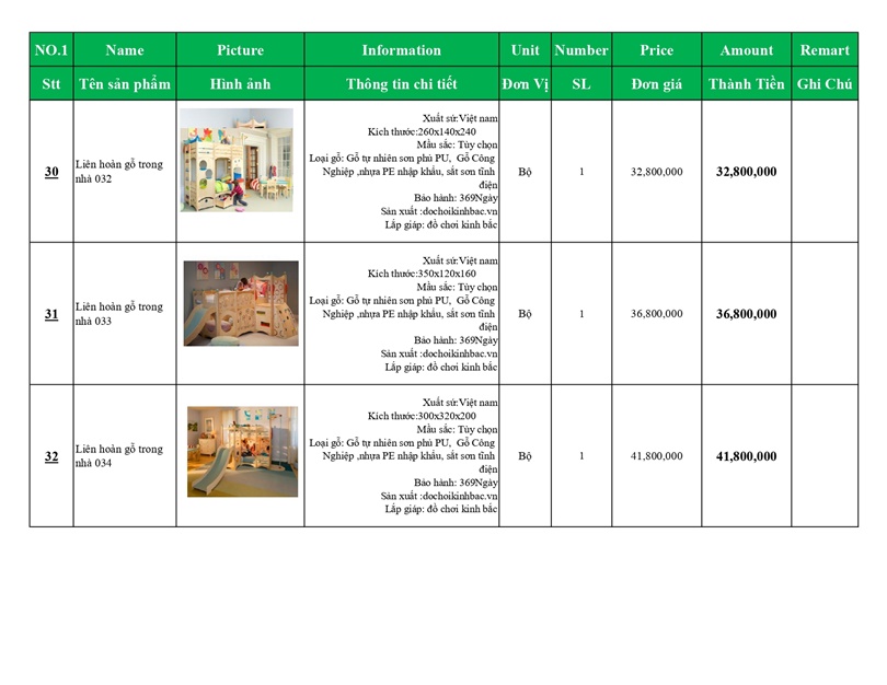 BÁO GIÁ LIÊN HOÀN CẦU TRƯỢT GỖ TRONG NHÀ
