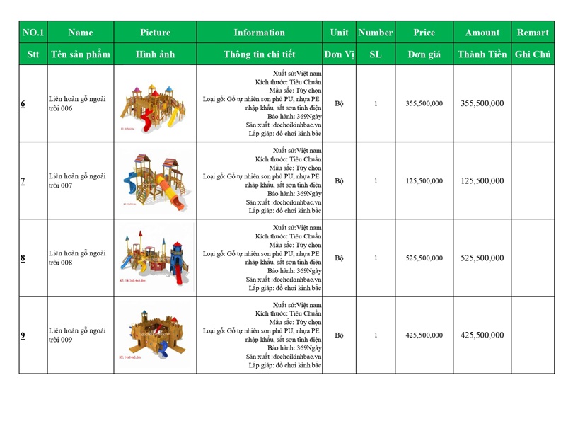 BÁO GIÁ LIÊN HOÀN GỖ NGOÀI TRỜI