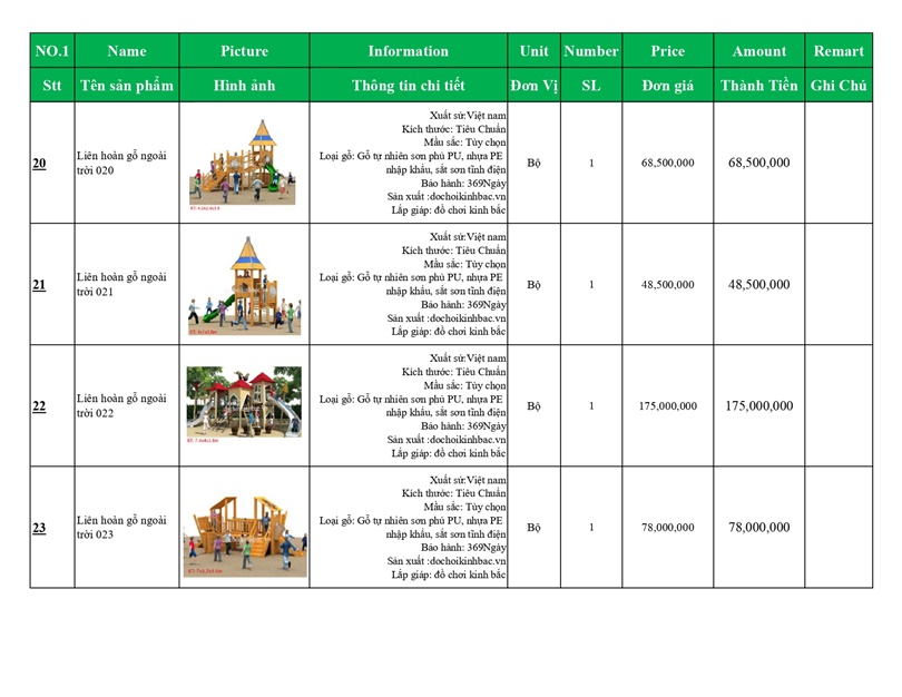BÁO GIÁ LIÊN HOÀN GỖ NGOÀI TRỜI