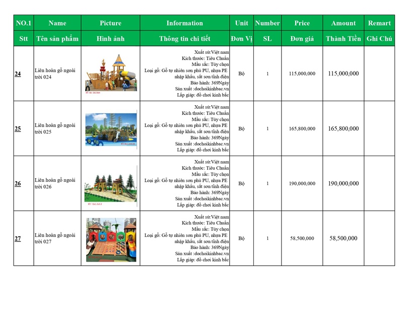 BÁO GIÁ LIÊN HOÀN GỖ NGOÀI TRỜI