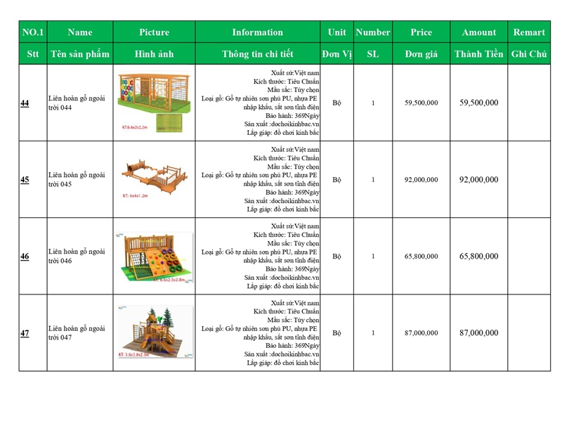 BÁO GIÁ LIÊN HOÀN GỖ NGOÀI TRỜI