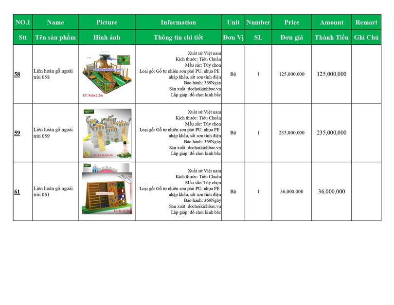 BÁO GIÁ LIÊN HOÀN GỖ NGOÀI TRỜI