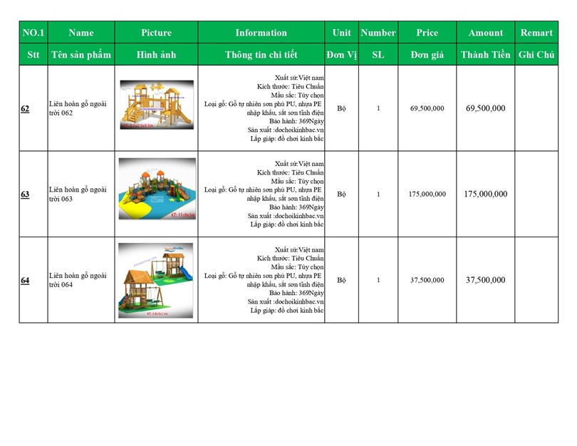 BÁO GIÁ LIÊN HOÀN GỖ NGOÀI TRỜI