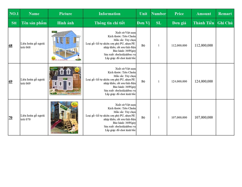 BÁO GIÁ LIÊN HOÀN GỖ NGOÀI TRỜI