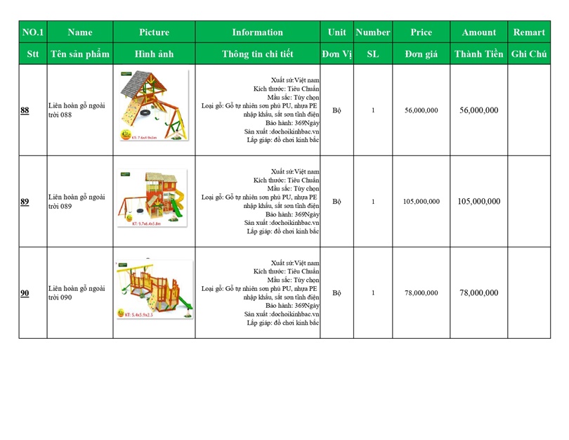 BÁO GIÁ LIÊN HOÀN GỖ NGOÀI TRỜI