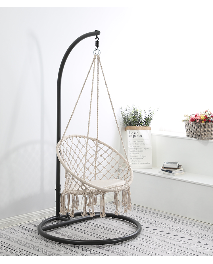 XÍCH ĐU MACRAME COTTON SWING CẦN TREO MÀU ĐEN