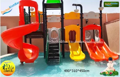 Bộ liên cầu trượt bể bơi đẹp tại Hợp lý, Lý nhân, Hà nam