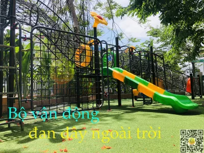 Đồ chơi Kinh Bắc thi công lắp đặt bộ vận động dây leo ngoài trời cho trường Mầm non và Tiểu học VICOSCHOLL tại Huế