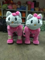 Xe thú cưỡi chạy bằng điện có nhạc -HÌNH CON MEO HELLO KITTY TDC013