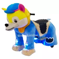 XE THÚ CHẠY ĐIỆN HÌNH CHÚ CHÓ ĐỘI MŨ XANH XTCD003