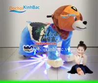 xe thu chay dien chu cun dau nau mau xanh XTCD024.1