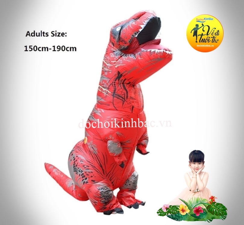 ÁO KHỦNG LONG DI CHUYỂN VẢI BÔNG MÀU ĐỎ AKL7