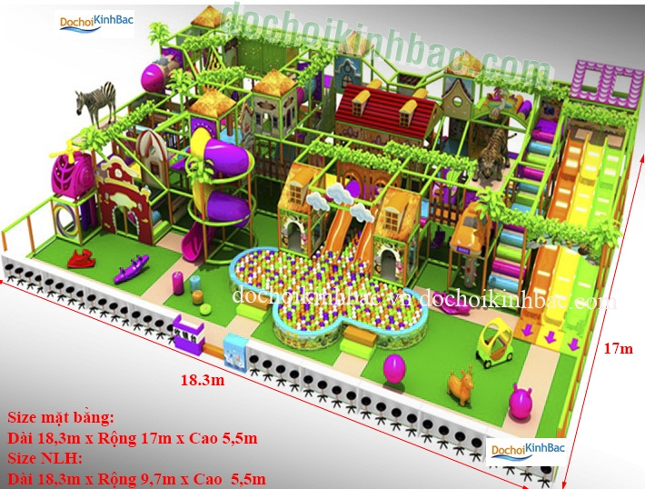 Khu vui chơi liên hoàn chủ đề rừng NLHR028