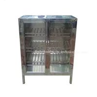 TỦ ĐỰNG BÁT ĐĨA BẰNG INOX CHO NHÀ BẾP TRONG TRƯỜNG MẦM NON TBI12