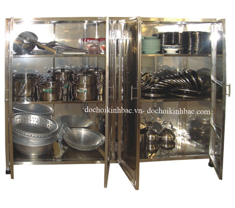 TỦ ĐỰNG XOONG NỒI BÁT ĐĨA BẰNG INOX CHO NHÀ BẾP  TBI13