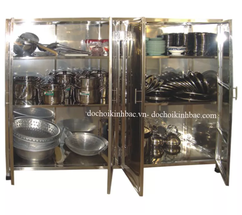 TỦ ĐỰNG XOONG NỒI BÁT ĐĨA BẰNG INOX CHO NHÀ BẾP  TBI13