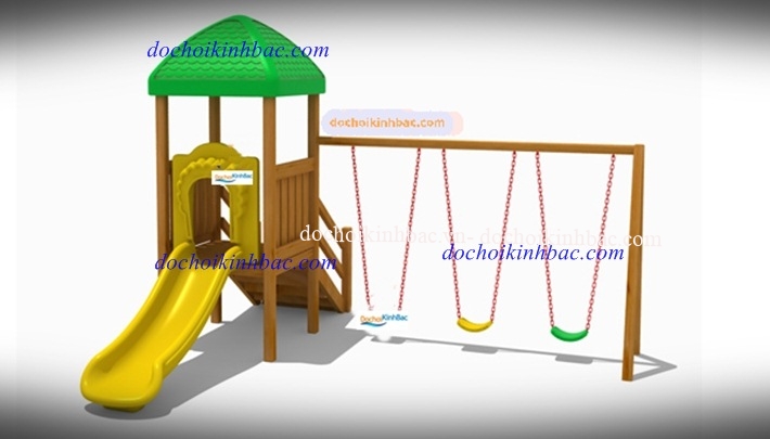 BỘ CẦU TRƯỢT XÍCH ĐU LIÊN HOÀN BẰNG GỖ 006