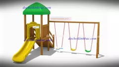 BỘ CẦU TRƯỢT XÍCH ĐU LIÊN HOÀN BẰNG GỖ 006