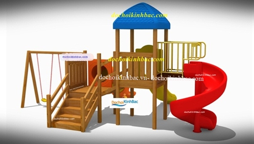 BỘ LIÊN HOÀN CẦU TRƯỢT XOẮN BẰNG GỖ CHO TRẺ 018
