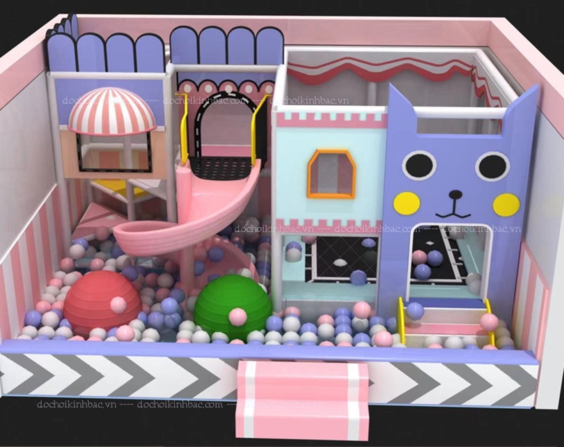 Nhà bóng nhà nhun cầu trượt mầu non