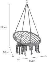XÍCH ĐU KHÔNG CẦN KHUNG TREO SWING COTTON MÀU GHI XDTG021
