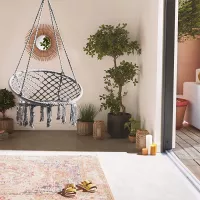 XÍCH ĐU KHÔNG CẦN KHUNG TREO SWING COTTON MÀU GHI XDTG021