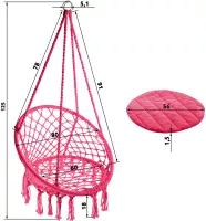 XÍCH ĐU KHÔNG CẦN KHUNG TREO SWING COTTON MÀU HỒNG XDTG022