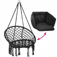 XÍCH ĐU KHÔNG CẦN KHUNG TREO SWING COTTON MÀU ĐEN XDTG025