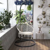 XÍCH ĐU MACRAME COTTON SWING CẦN TREO MÀU TRẮNG XDTG040