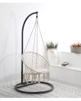 XÍCH ĐU MACRAME COTTON SWING CẦN TREO MÀU TRẮNG XDTG040