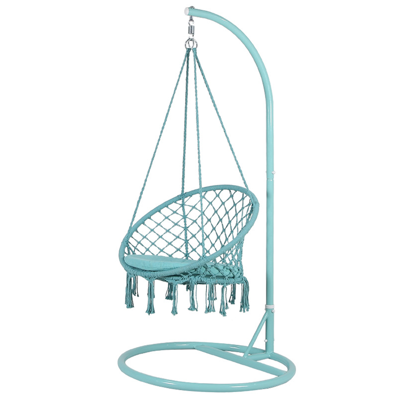 XÍCH ĐU MACRAME COTTON SWING MÀU XANH NGỌC CÓ CẦN TREO XDTG034