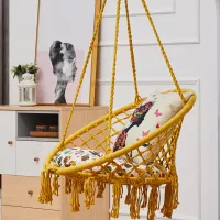 XÍCH ĐU MACRAME COTTON SWING MÀU VÀNG CÓ CẦN TREO XDTG036
