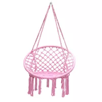 XÍCH ĐU MACRAME COTTON SWING MÀU HỒNG CÓ CẦN TREO XDTG037
