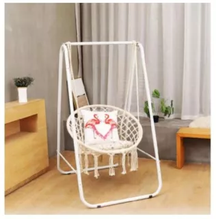 XÍCH ĐU THƯ GIÃN SWING COTTON MACRAME MÀU KEM TRẮNG