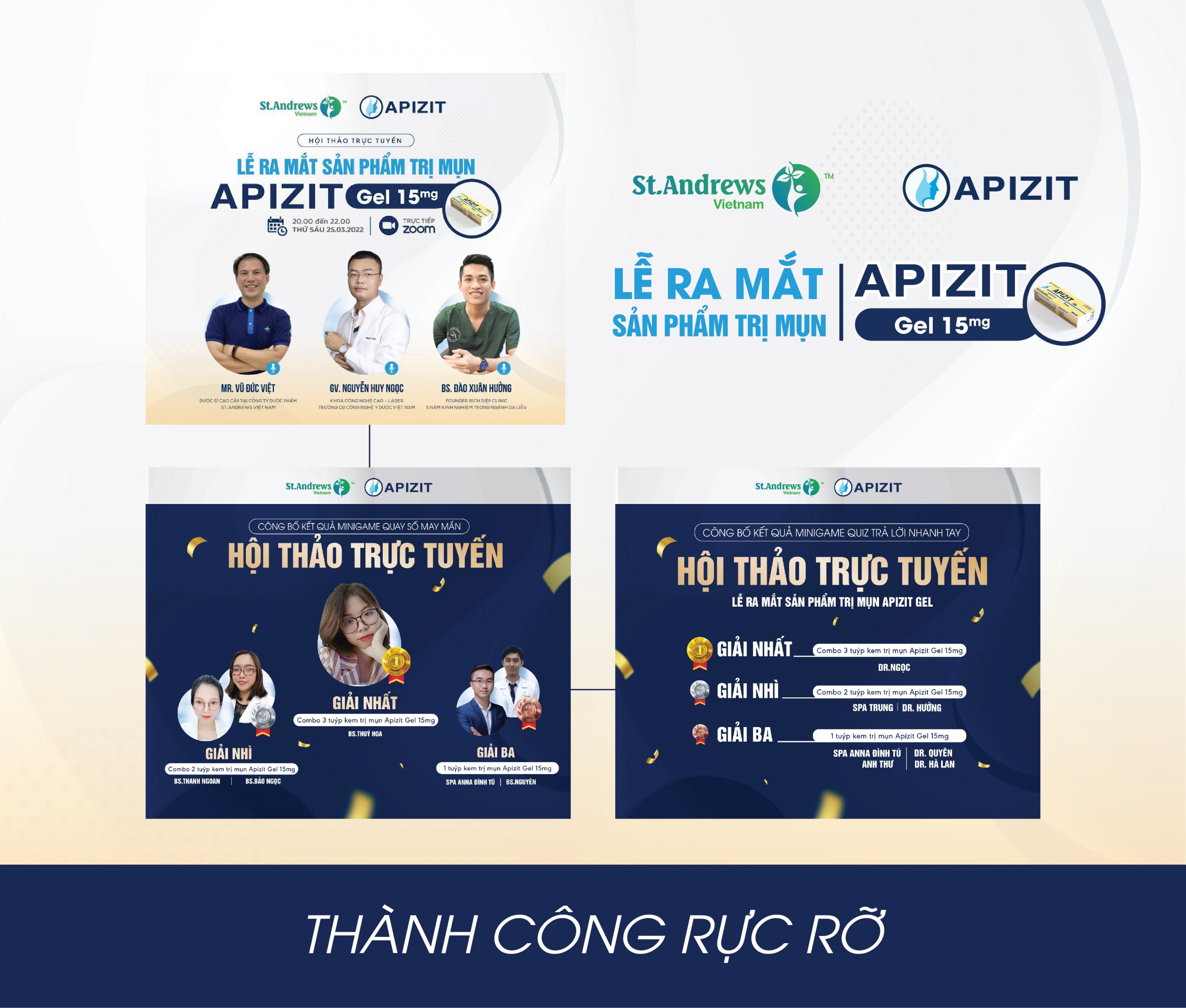 HỘI THẢO TRỰC TUYẾN “LỄ RA MẮT SẢN PHẨM TRỊ MỤN APIZIT GEL 15mg" ĐÃ DIỄN RA THÀNH CÔNG, TỐT ĐẸP